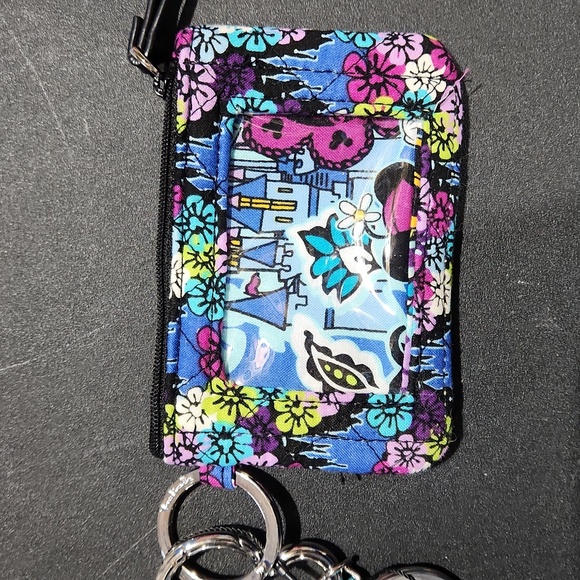 Vera Bradley Accessories - Vera Bradley Mickey's Floral Celebration Castle Zip ID Case w/ Breakaway Lanyard